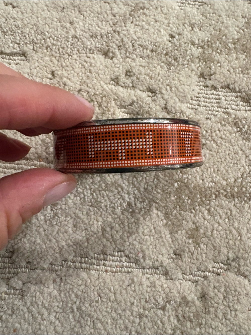 Hermes Orange Dot Pattern Bangle Bracelet